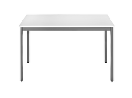Table polyvalente rectangulaire en tube carré, largeur x profondeur 1400 x 800 mm, panneau gris clair