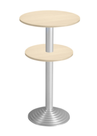 Table haute avec pied à disque, Ø 600 mm, panneau érable