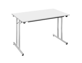 Table pliante polyvalente gerbable, largeur x profondeur 1200 x 600 mm, panneau gris clair