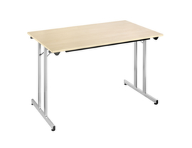 Table pliante polyvalente gerbable, largeur x profondeur 1200 x 600 mm, panneau érable