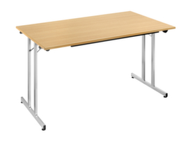 Table pliante polyvalente gerbable, largeur x profondeur 1600 x 800 mm, panneau hêtre