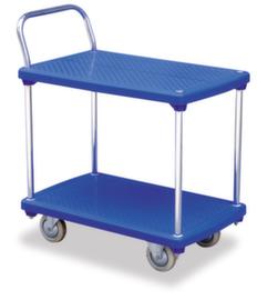 RAPIDLIFT Chariot à étagères plastiqueforce 200 kg2 plateauxplateau Lxl 810x500 mmbandage caoutchouc plein