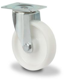 BS-ROLLEN Roulette pivotante en plastique avec boîtier en acier inoxydable, force 130 kg, plastique bandage