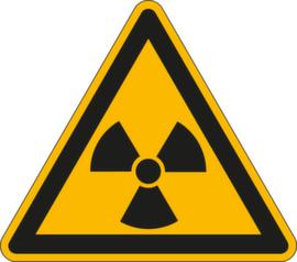 Panneau d'avertissement substances radioactives/ionisantes, étiquette