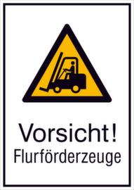 Panneau d'avertissement véhicules de manutention, panneau d'information
