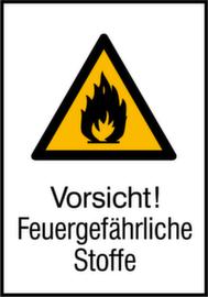 Panneau d'avertissement substances inflammables, panneau d'information