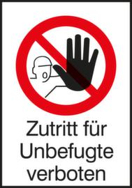 Panneau d'interdiction Accès interdit aux personnes non autorisées, étiquette, Standard