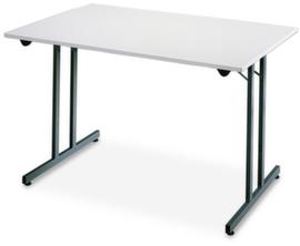 Table pliante polyvalente gerbable, largeur x profondeur 1400 x 800 mm, panneau gris clair