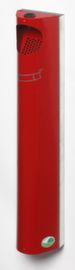 VAR Cendrier mural B 12 avec plaque écrase-cigarettes, RAL3000 rouge vif