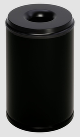 VAR Corbeille à papier avec tête étouffoir, 50 l, RAL9005 noir foncé, partie supérieure noir