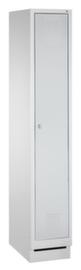C+P Armoire vestiaire Evolo gris clair avec 1 compartiment - porte avec perforation décorative, largeur de compartiment 300 mm