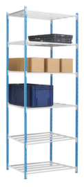 Manorga rayonnages sans vis pour une utilisation des deux côtés, hauteur x largeur x profondeur 2500 x 960 x 800 mm, 6 tablettes