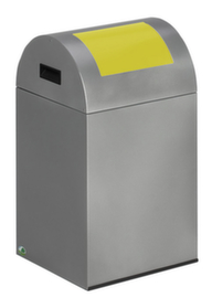 VAR Collecteur de recyclage WSG 40 R avec trappe d'insertion, 43 l, argent, couvercle RAL1023 jaune signalisation