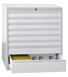 PAVOY Armoire à tiroirs Basis Plus RAL7035, 5 tiroir(s), RAL7035 gris clair/RAL7035 gris clair