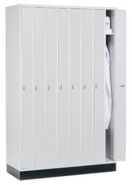C+P Vestiaire mini-largeur Classic gris clair avec 8 compartiments