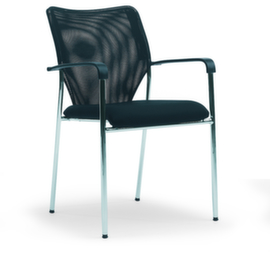 ROVO-CHAIR Siège visiteur ROVO ECO avec accoudoirs, assise tissu (100 % polyester), noir