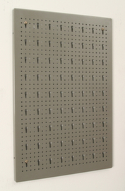 Allit Plaque perforée StorePlus Flex M 60 pour fixation murale, hauteur x largeur 595 x 400 mm, gris argent