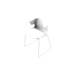 Quadrifoglio Chaise coque en plastique COVE avec piètement à patins, blanc