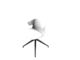 Quadrifoglio Chaise coque en plastique COVE avec piètement araignée, blanc