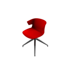 Quadrifoglio Chaise coque en plastique COVE avec piètement araignée, rouge