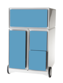 Paperflow Conteneur à roulettes easyBox avec tiroir HR, 3 tiroir(s), blanc/bleu