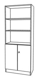 Armoire combinée Sina avec 2 portes et 3 compartiments