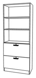 Armoire pour dossiers suspendus Chef, 2 extensions, blanc/blanc