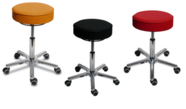 Tabouret pivotant hauteur réglable avec assise en similicuir