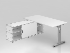 Table de rallonge pour buffet bas, largeur x profondeur 1600 x 800 mm, plaque blanc