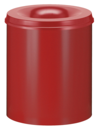 Corbeille à papier autoextinguible en acier, 80 l, rouge, partie supérieure rouge