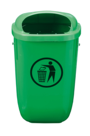 Poubelle Classic, 50 l, pour fixation murale ou sur montants, vert