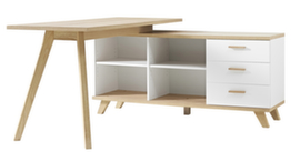 Bureau Oslo avec buffet, piètement 4 pieds, largeur 1440 mm, chêne Sanremo/chêne Sanremo