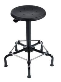 Tabouret pivotant, assise noir, patins