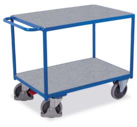 VARIOfit chariot à plateaux avec plateaux en zinc/MDF 1200x800 mm, force 500 kg, 2 plateaux