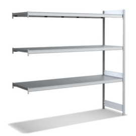 Rayonnage grande largeur avec tablettes en bois ou acier