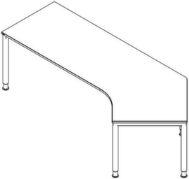 Bureau d'angle à hauteur réglable RQ60 avec piètement 4 pieds