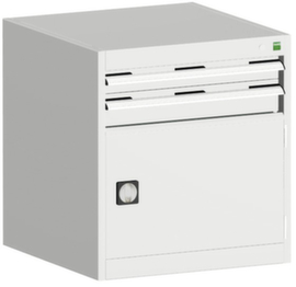 bott Armoire à tiroirs cubio surface de base 650x650 mm, 2 tiroir(s), RAL7035 gris clair/RAL7035 gris clair