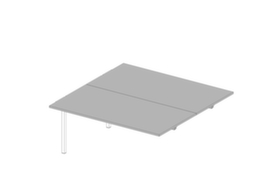 Quadrifoglio Table de rallonge à hauteur réglable Practika pour bureau Bench avec piètement 4 pieds, largeur x profondeur 1600 x 1600 mm, plaque gris