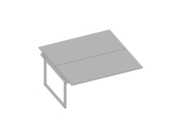 Quadrifoglio Table de rallonge Practika pour bureau Bench avec piètement à patins, largeur x profondeur 1600 x 1600 mm, plaque gris