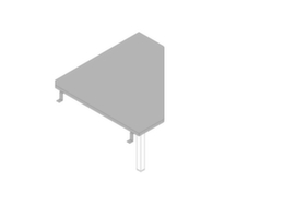 Quadrifoglio Angle de liaison carré Practika pour piètement à patins, largeur x profondeur 840 x 840 mm, plaque gris