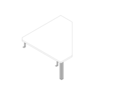 Quadrifoglio Angle de liaison anguleux Practika pour piètement 4 pieds, largeur x profondeur 840 x 840 mm, plaque blanc