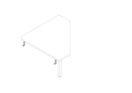 Quadrifoglio Angle de liaison anguleux Practika pour piètement 4 pieds, largeur x profondeur 840 x 840 mm, plaque blanc