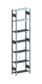 META système d'étagères sans vis CLIP, hauteur x largeur x profondeur 3000 x 806 x 336 mm, 7 tablettes