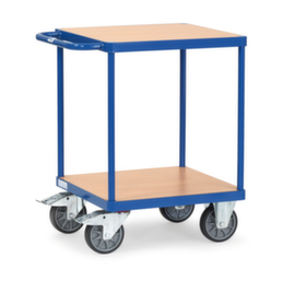 fetra Chariot de table lourd avec plate-forme affleurante 600x600 mm, force 500 kg, 2 plateaux