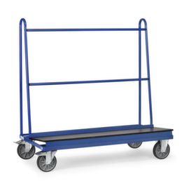 fetra Chariot porte-panneaux avec cadre d'appui, force 500 kg, plateau longueur x largeur 1500 x 400 mm