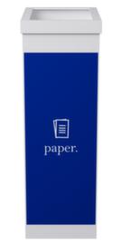 Paperflow Collecteur de recyclage en polystyrène, 60 l, bleu/blanc