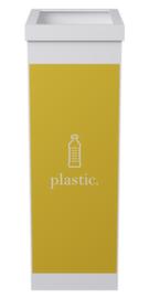 Paperflow Collecteur de recyclage en polystyrène, 60 l, jaune/blanc