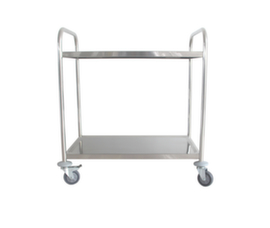 Chariot pour l'alimentaire en acier inoxydable, force 100 kg, 2 plateaux