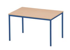 Table polyvalente tube carré avec piètement 4 pieds, largeur x profondeur 1200 x 800 mm, panneau hêtre