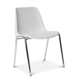 Chaise coque en plastique gerbable, gris clair